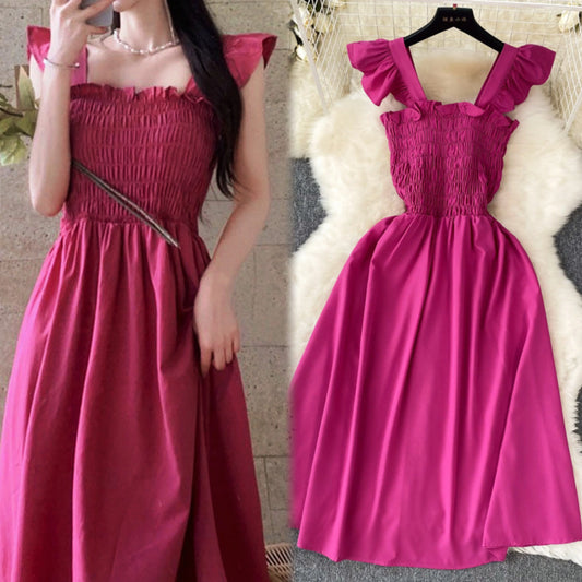 YuooMuoo Korean Fashion A-line Women Dress 2025 Aesthetic Slim Elastic Waistband Summer Dress Vacation Style Lady Beach Vestidos