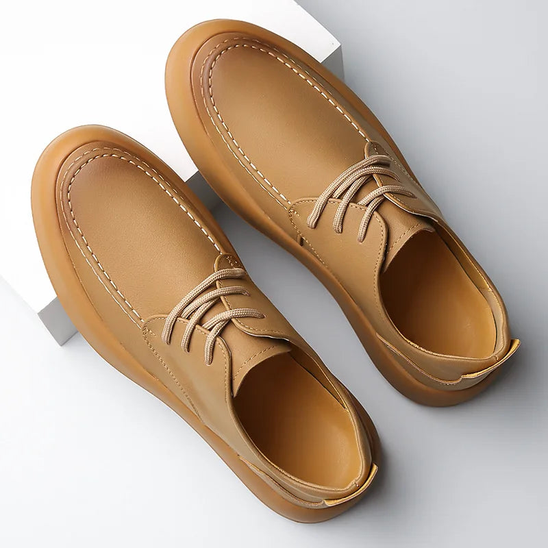 2026 Men Brogue Casual Shoes Men Genuine Leather Shoes Work Boots Business Casual Sneakers Work Personalized Fashionable Shoes