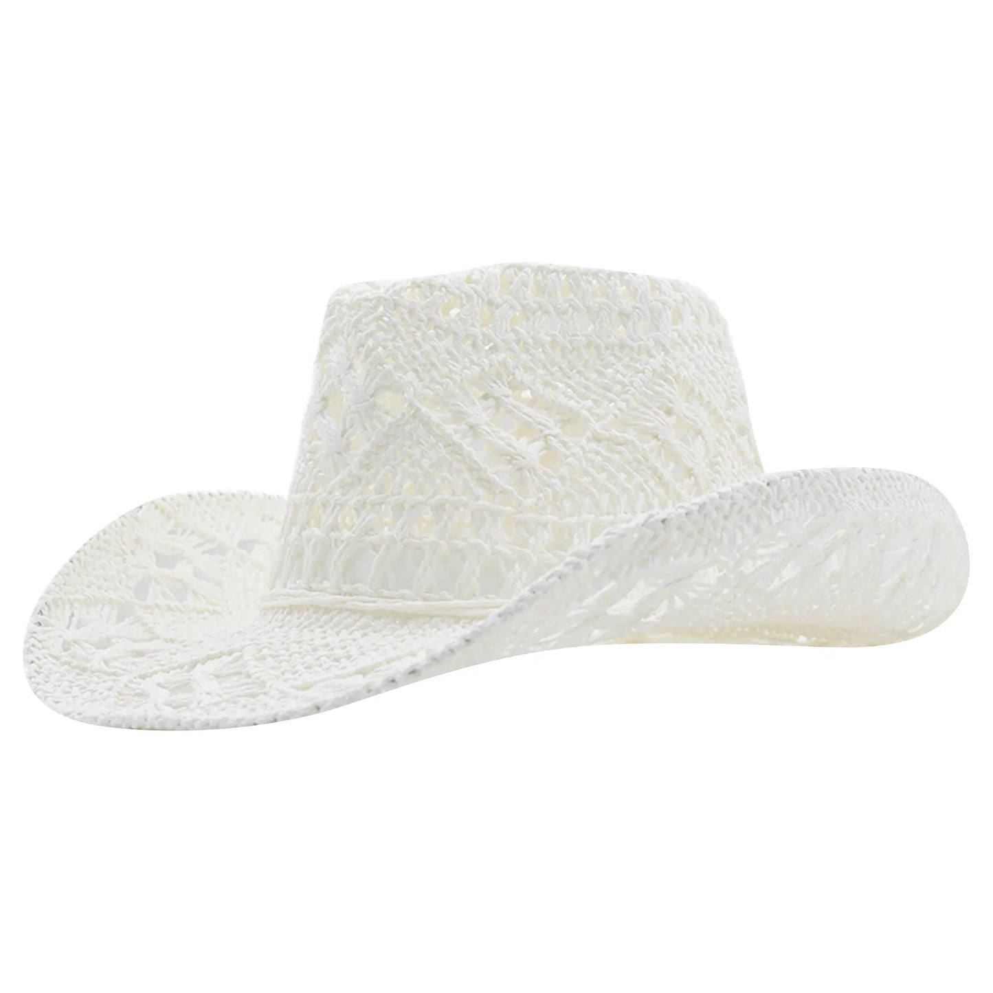 Straw Hat For Women Men Summer Handmade Classic Vintage Hollow Out Western Curled Wide Brim Sun Hat Fishing Hat Climbing Cap ﻿