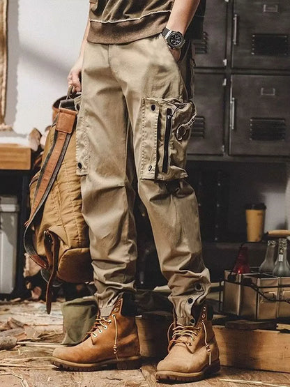 Work Pants Mens Casual Pants Elastic Waistband Oversized Pants With Multiple Pockets Loose Big Size Oversized Trousers