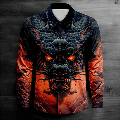 2026 Men's Long Sleeve Shirt Casual Fashion Street Men's Shirts Party Event Lapel Single Breasted Long Sleeve Tops Mens Clothing