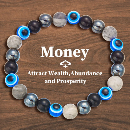 Bring Good Luck and Attract Wealth Natural Stone Bracelet Energy Meditation Bracelet Friendship Jewelry Gift Stretch Bracelet