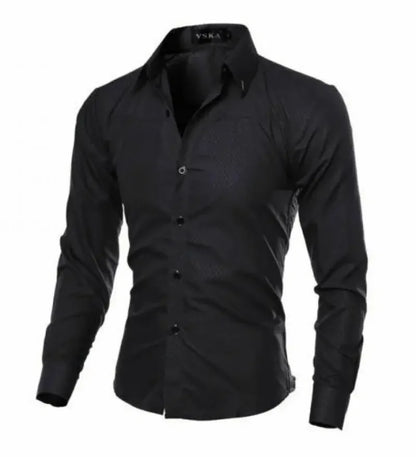 2026 Mens Luxury Casual Formal Shirt Spring Summer Men Slim Fit Business Dress Shirts Male Turn-Down Collar Blouse Men Clothing