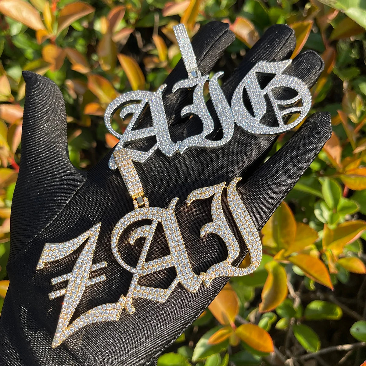 Bubble Letter Old Vintage English Font Customized Name Necklace for Women Personalized Cursive Pendant Hip Hop Jewelry