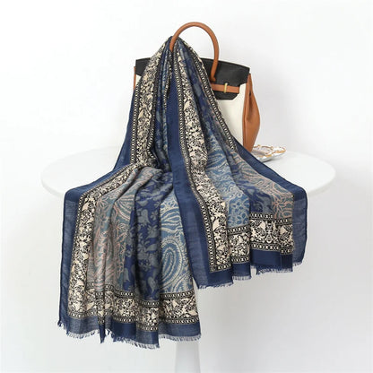 2026 Spring Paisley Pashmina Scarf Shawl Muslim Ramadan Hijabs for Women Autumn Designer Print Female Sunscreen Beach Stoles