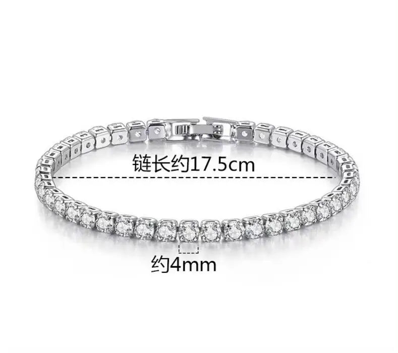 3/4/5MM Moissanite Tennis Bracelet 925 Sterling Silver Plated 18K White Gold Pass Diamond Test with GRA Bracelets for Women Men
