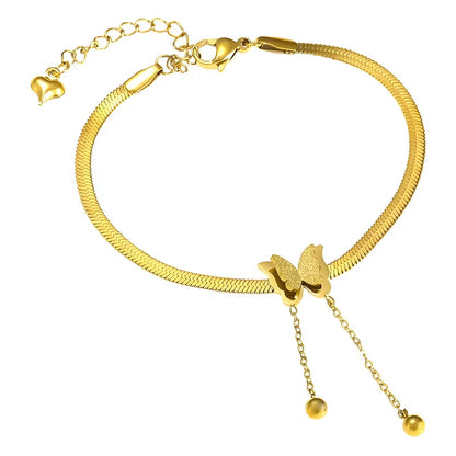 Stainless Steel Butterfly Bracelet Necklace Earrings Trend Design Advanced Sense  Ladies Wedding Jewelry Set