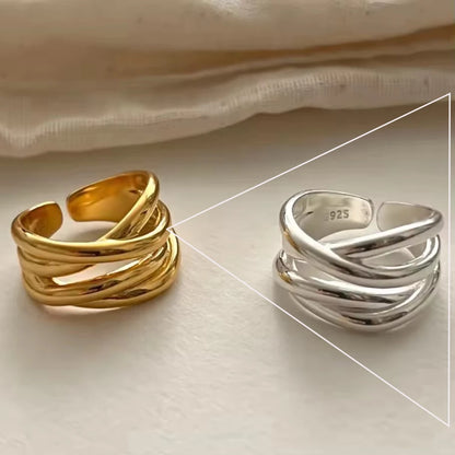 Sam Panda 925 Sterling Silver Rings For Women Men Fine Jewelry Finger Adjustable Open Vintage Chain Ring For Party Birthday Gift