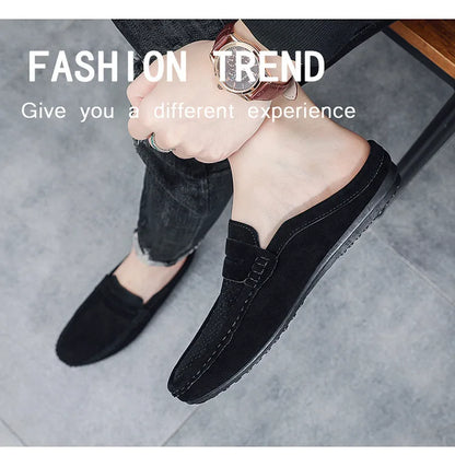 Men's Doudou Shoes Half Support Breathable Baotou Half Slippers Loafer Shoes