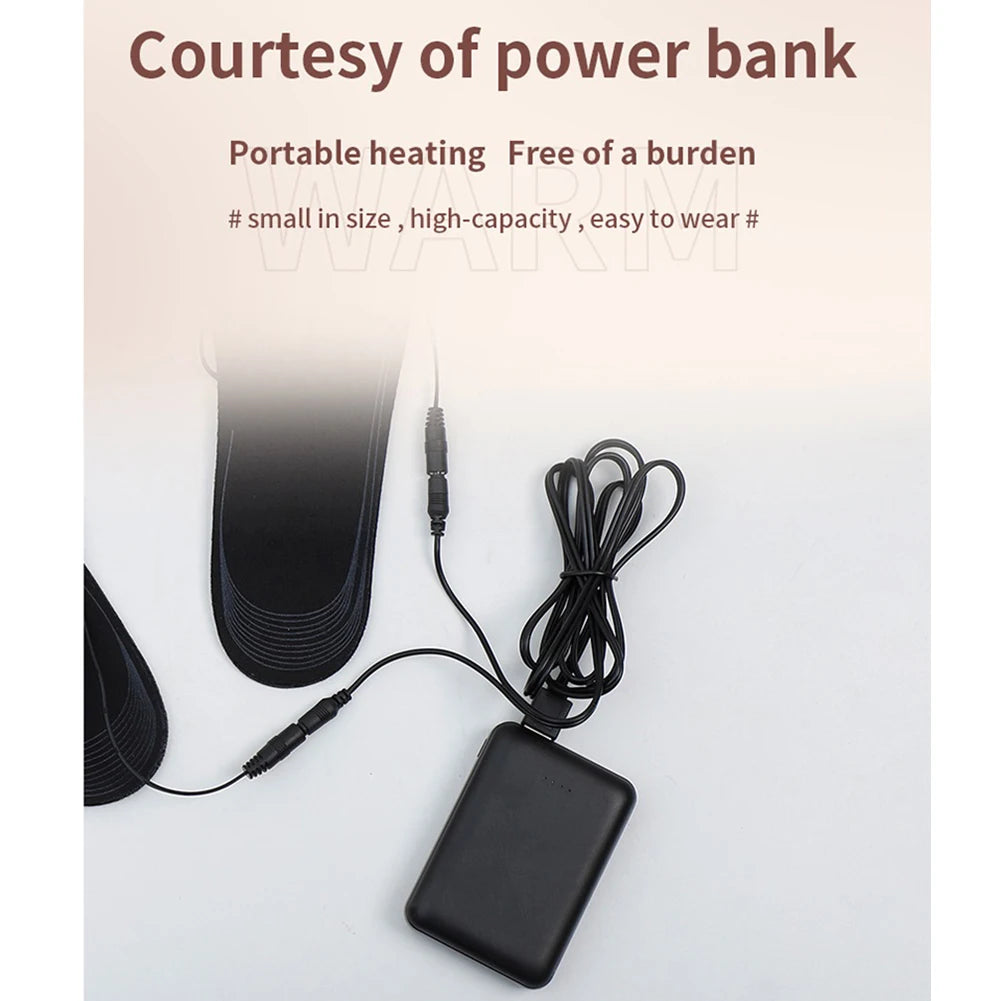 Winter Unisex Electric Foot Warmer Adjustable Temperature Rechargeable Heated Insoles Multifunctional for Fishing Hiking Camping