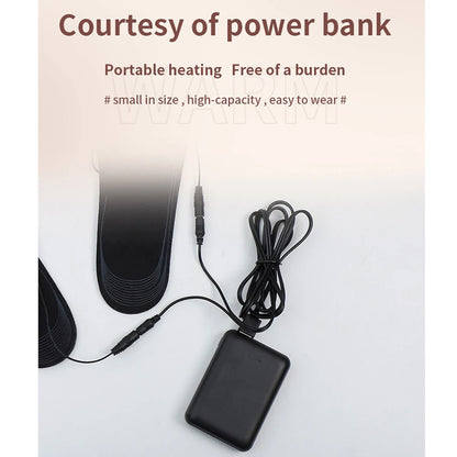 Winter Unisex Electric Foot Warmer Adjustable Temperature Rechargeable Heated Insoles Multifunctional for Fishing Hiking Camping