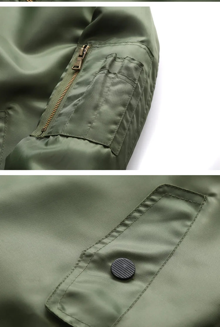 Mens Bomber Jacket 2025 New Spring Autumn Male Baseball Jackets Pilot Men Outwear Army Green Coat Zipper Men's Tactical Uniform