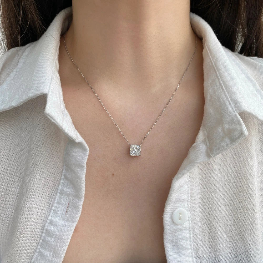 Vinregem Sparkling Crushed Ice Cut Lab Created Sapphire Gems Pendant Necklaces 100% 925 Sterling Silver Fine Jewelry Wholesale