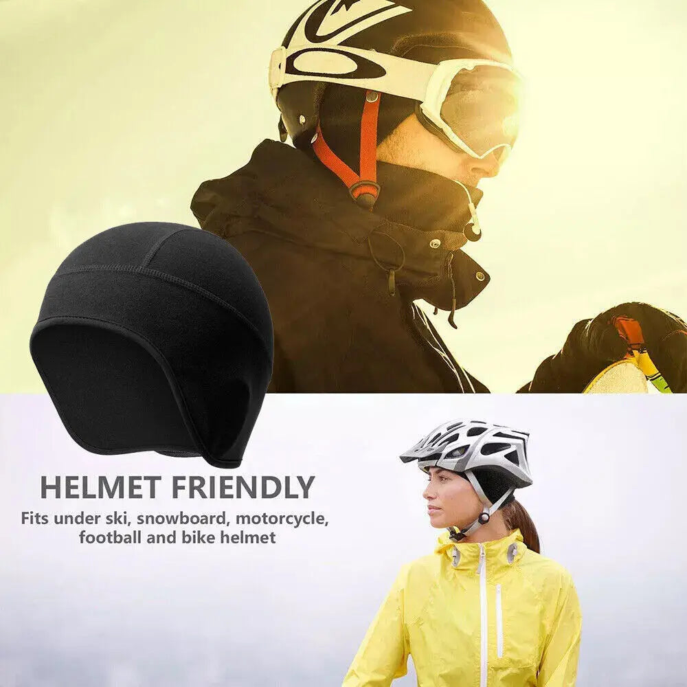 Thermal Skull Cap Warmer Helmet Liner Winter Cycling Bike Hat for Motorcycling Running Snowboard Hiking Sports Hats
