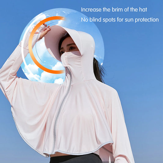 Outdoor Sun Protection Jackets Lightweight Shirts UV Blocking Hoodie with Mask for Motorcycle Cycling Riding