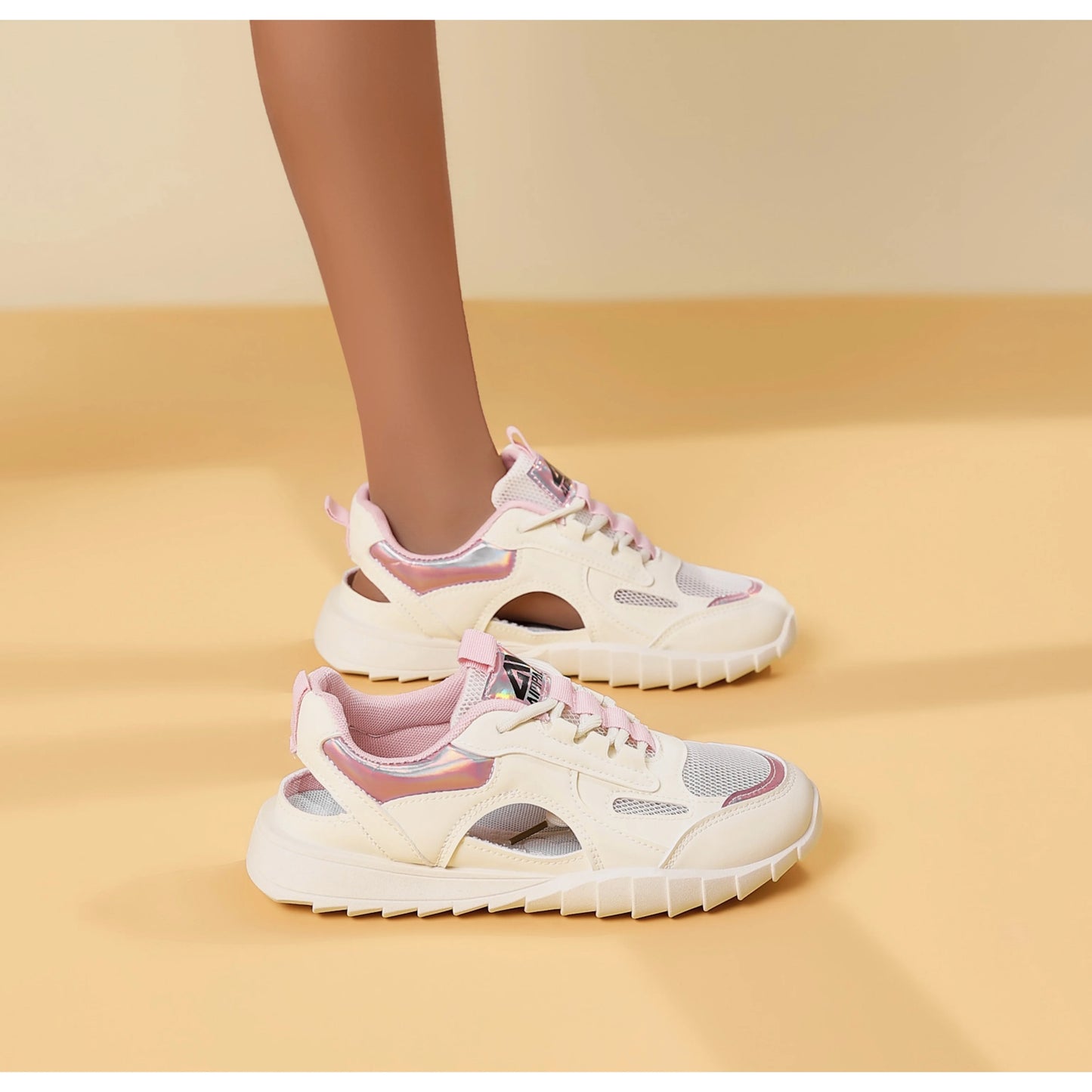 Women's Breathable Thick-Sole Sneakers w/Durable Design, Outdoor Running/Walking Shoes for Gym & Daily Wear - Stylish Comfort