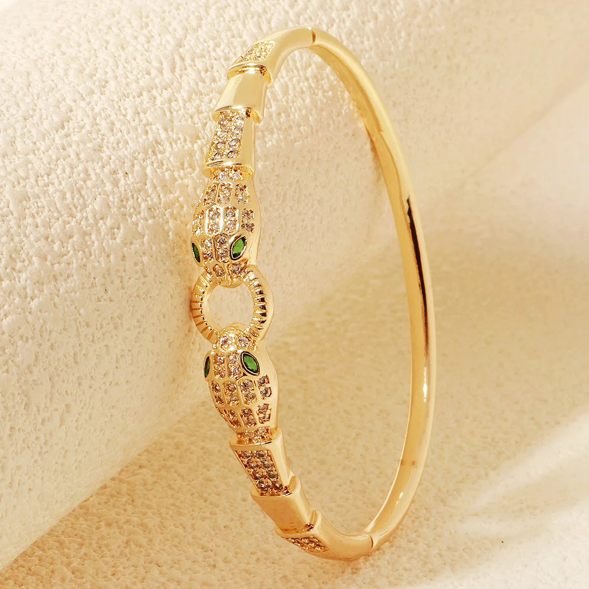 Trendy Stainless Steel Golden Snake Owl Zirconia Bracelet For Women Classic Animals Bangles Jewelry Accessories Summer As Gifts