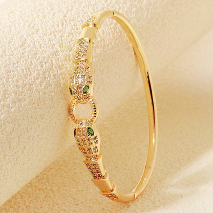 Trendy Stainless Steel Golden Snake Owl Zirconia Bracelet For Women Classic Animals Bangles Jewelry Accessories Summer As Gifts