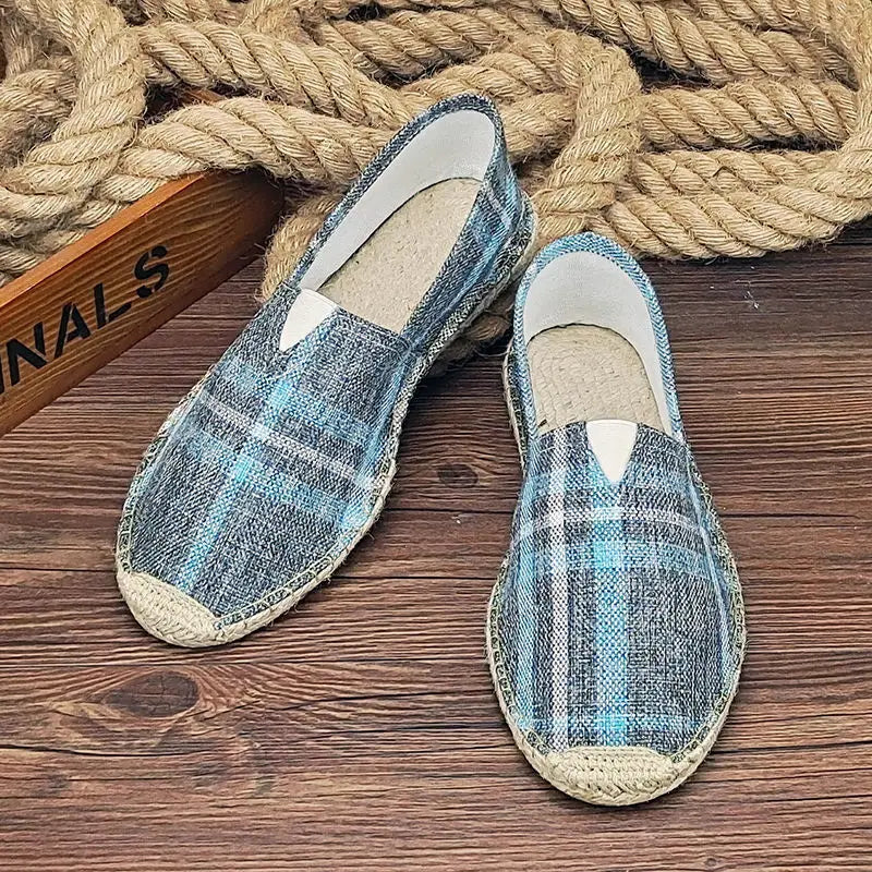 2026 Summer Autumn Men Canvas Shoes Breathable Men's Casual Shoes Slip-On Hemp Shoes Graffiti Espadrilles Women Footwear Flats