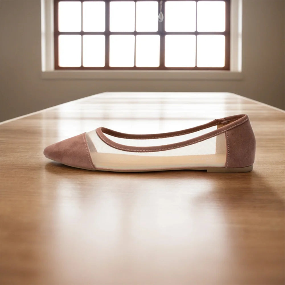 Women Slip on Flat Shoes Pointed Toe Dress Flats Mesh Ballerina Walking Flats Shoes for Women Dressy Casual Work Office