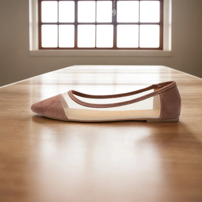 Women Slip on Flat Shoes Pointed Toe Dress Flats Mesh Ballerina Walking Flats Shoes for Women Dressy Casual Work Office