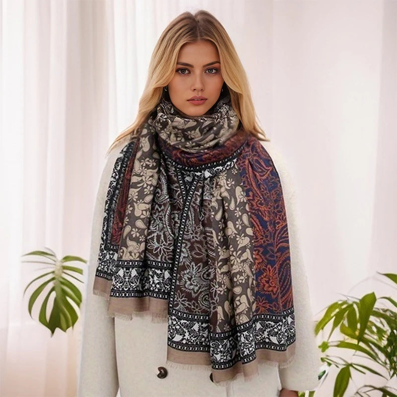 2026 Spring Paisley Pashmina Scarf Shawl Muslim Ramadan Hijabs for Women Autumn Designer Print Female Sunscreen Beach Stoles
