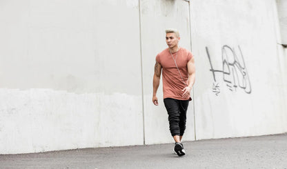 Batwing Sleeve Tshirt Men Workout GYM Fitness T Shirts Moto Biker Tops Hip Hop Streetwear Men Clothing