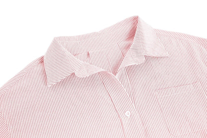 Women's Button Down Shirts 2025 Business Casual Striped Long Sleeve Blouse Spring Collared Office Work Tops