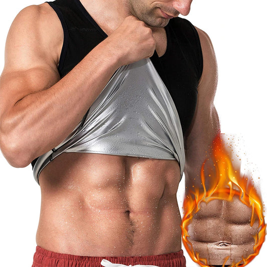 Pop Closets Sauna Shirt for Men Sweat Suit Short Sleeve Compression T-Shirt Weight Loss Body Shaper Shirts for Workout Sports