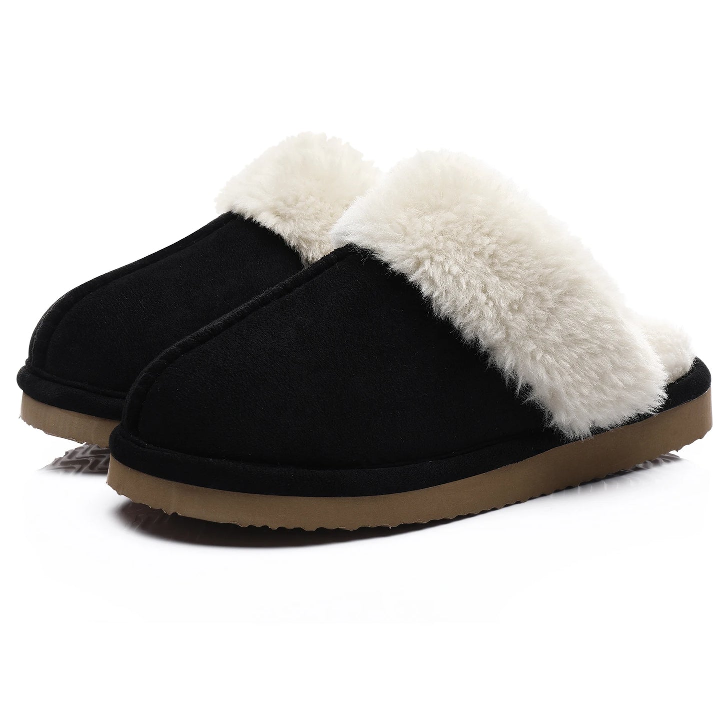 Litfun Fuzzy Platform Slippers For Women Winter Warm House Shoes With Memory Foam Outdoor Anti-Slip Fashion Fur Fluffy Slippers