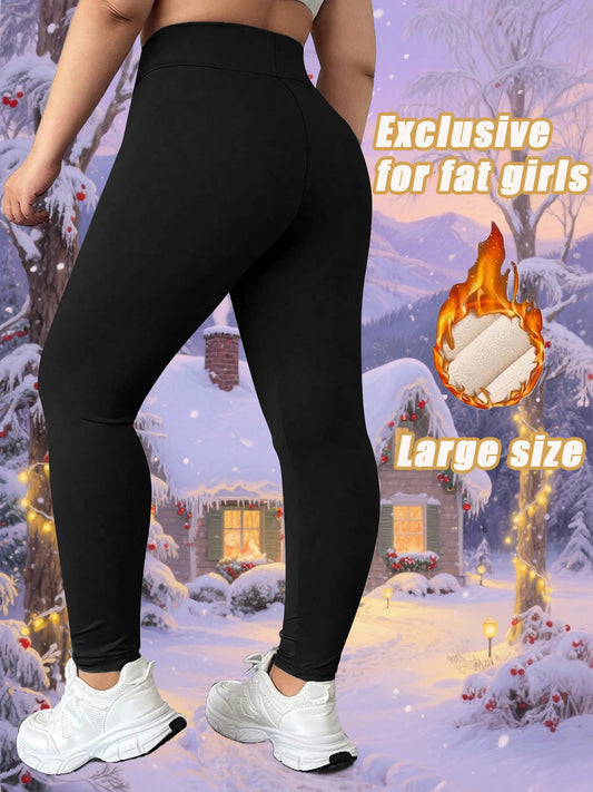 Plus - size Winter Fleece - lined High - waisted Leggings for Women, High Elasticity, Warm & Comfortable for Sports