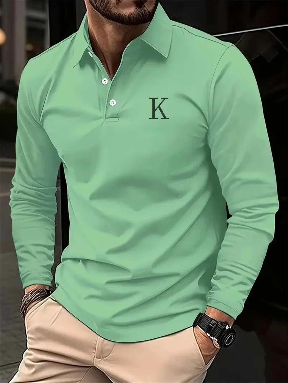 Men's Spring and Autumn Casual Breathable Comfortable Polo Shirt Hot Selling Fashion Men's Business Long Sleeve T-Shirt