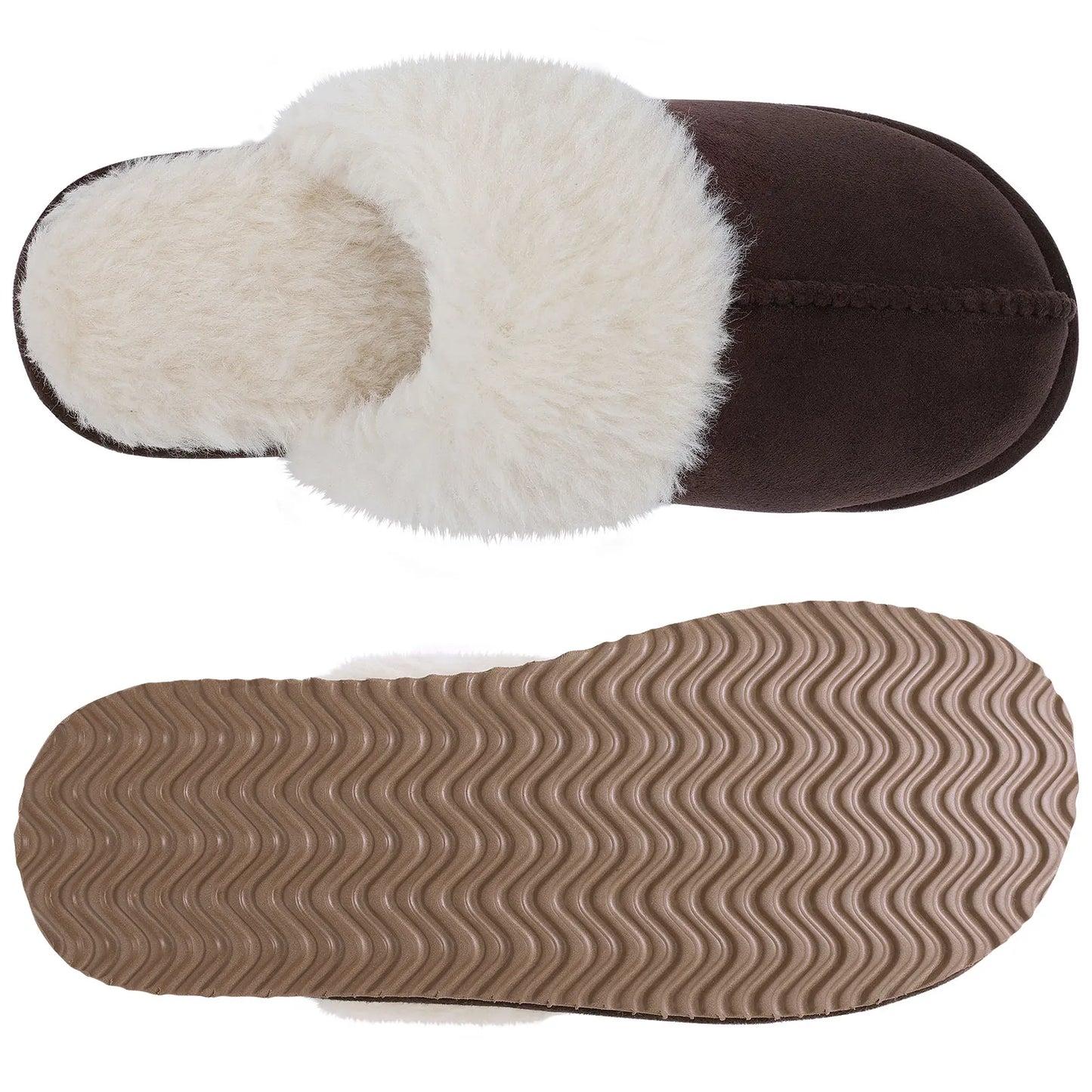 Litfun Fuzzy Platform Slippers For Women Winter Warm House Shoes With Memory Foam Outdoor Anti-Slip Fashion Fur Fluffy Slippers