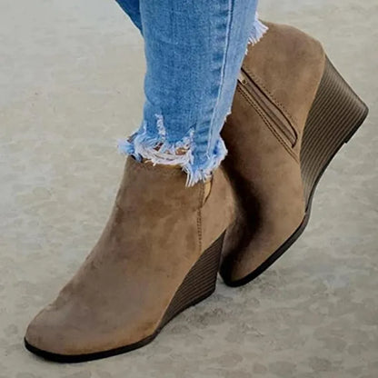 Leopard Ankle Boots Lace Up Footwear Platform High Heels Boots Women Slip On Women Shoes Boots Woman Flat Boots Botas Mujer2023