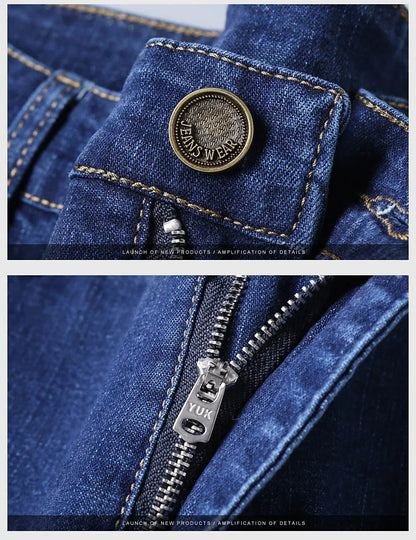 Autumn new men's micro elastic straight leg denim pants with shape and skin friendly business men's pants in multiple sizes