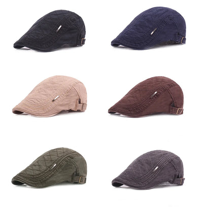 Unisex Golf Driving Cotton Sun Flat Cap Men Women Solid Color Outdoor Casual Spring Summer Peaked Hat