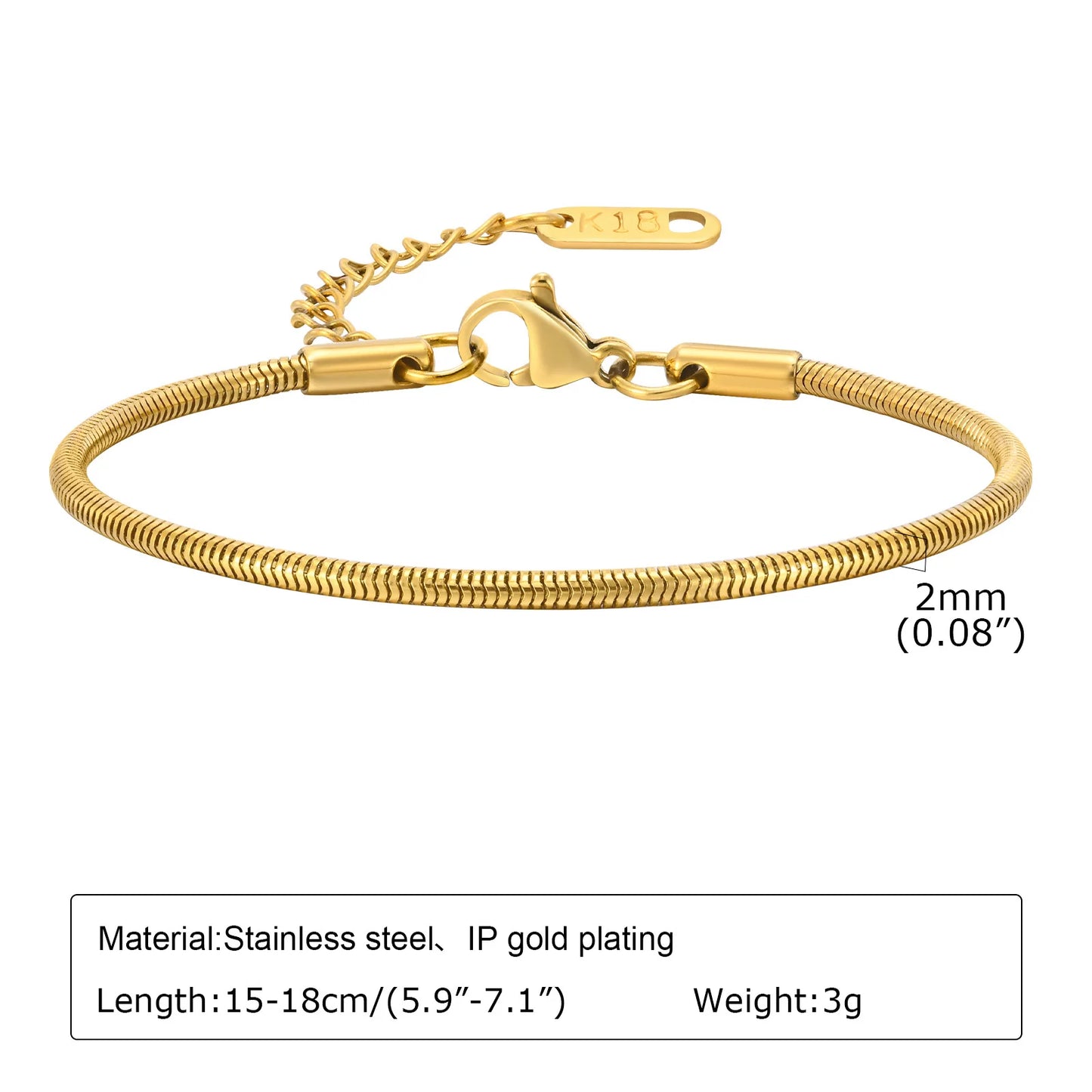 Women Stainless Steel Chain Bracelet,18K Gold Plated Twist Paperclip Adjustable Link Bracelet,Chunky Stackable Layered Jewelry
