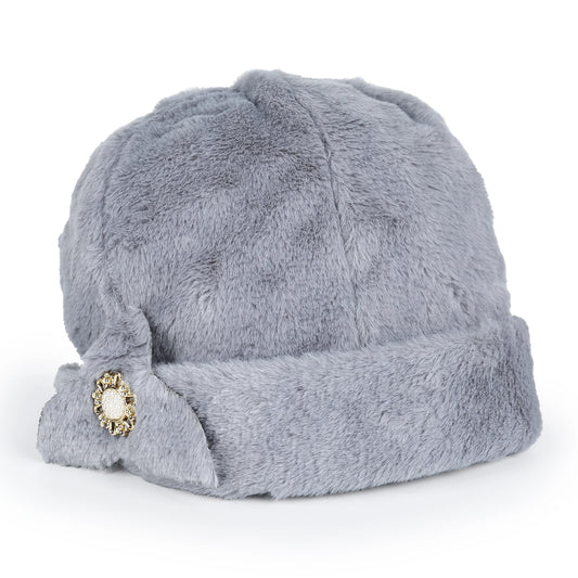 Women Warm Russian Bucket Hat Solid Color Windproof Thermal Hat Suitable for Outdoor Cycling Shopping MIAO-US