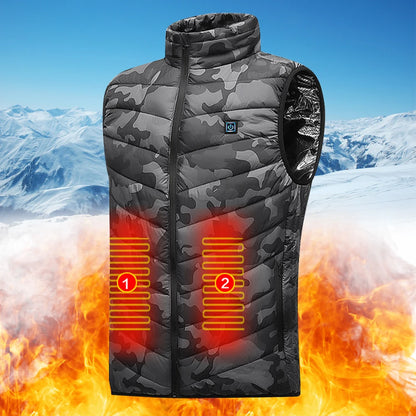 No battery 9 Zone Heating Vest Mens USB Infrared Thermal Jacket Smart Heated Clothes Winter Cold-proof Thick Sleeveless Hiking
