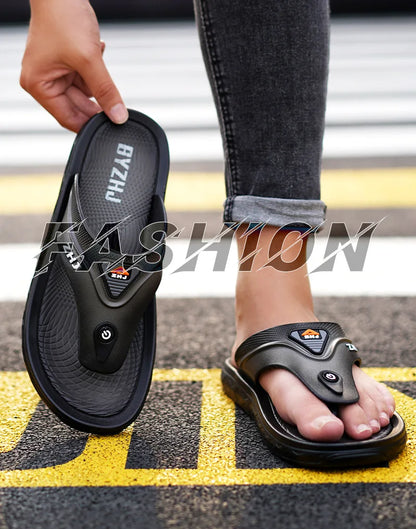 Men's Bathroom Flip Flops Summer Outdoor Anti Slip Men's Casual Beach Slippers