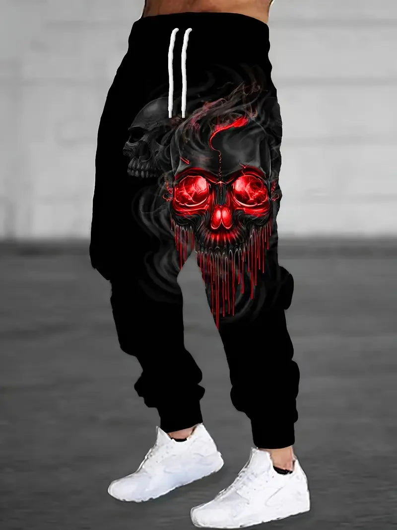2025 new men's casual pants 3D American Patriot printed jogging pants 100% polyester light elastic rope with pocket sports pants