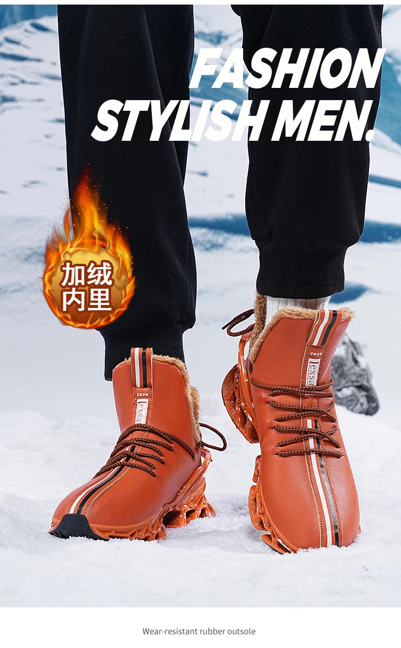 men boots 2025 New Winter Slippers Warm Men Shoes Waterproof Non-Slip Plush Sneakers Male tenis shoes Boots Men Sneakers Winter