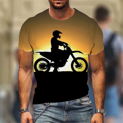 Fashion Street Motorcycle Men T-Shirts Hot Selling Locomotive Pattern 3D Printed Short Sleeve Tees Moto & Biker Hip Hop Man Tops