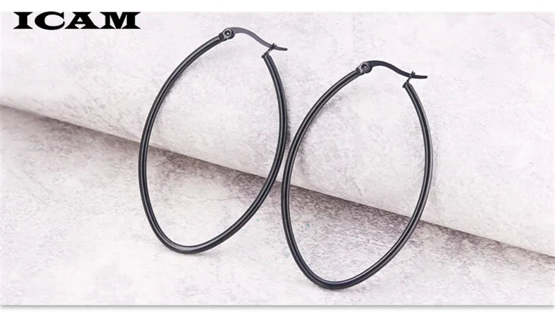 ICAM Jewelry  Hoop Earring For Women Brincos Gold Color Geometric Earrings Steampunk Style Statement Party Jewelry
