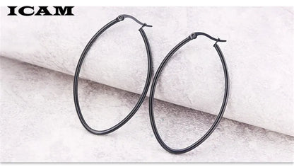 ICAM Jewelry  Hoop Earring For Women Brincos Gold Color Geometric Earrings Steampunk Style Statement Party Jewelry