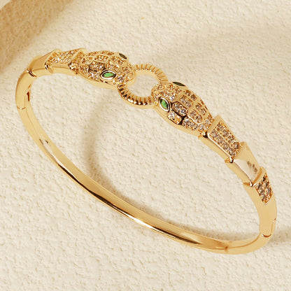 Trendy Stainless Steel Golden Snake Owl Zirconia Bracelet For Women Classic Animals Bangles Jewelry Accessories Summer As Gifts