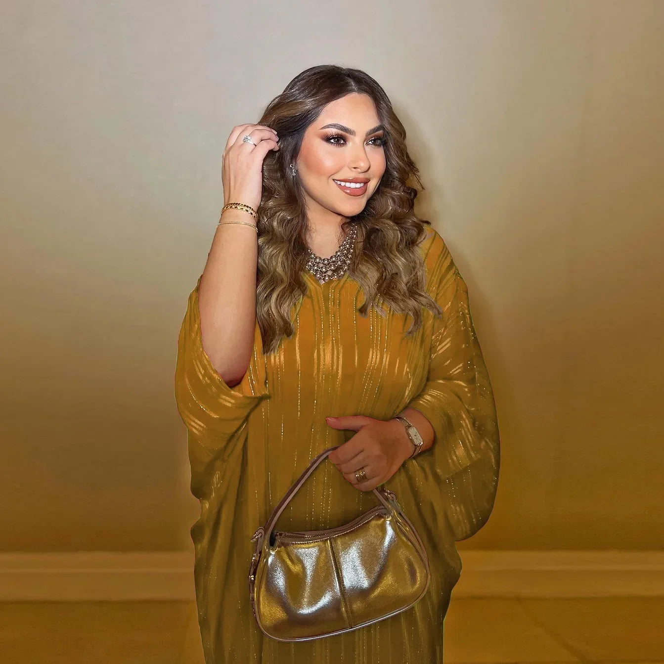 Eid Silky Muslim Set Women Satin Morocco Party Dress 2 Piece Set Abaya Evening Long Robe Musulman Ensembles Vestidos Largos