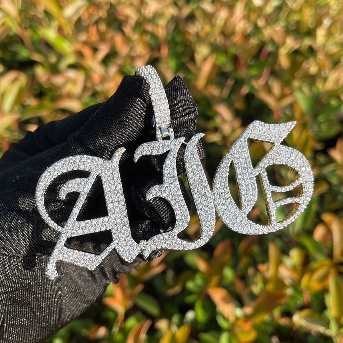 Bubble Letter Old Vintage English Font Customized Name Necklace for Women Personalized Cursive Pendant Hip Hop Jewelry