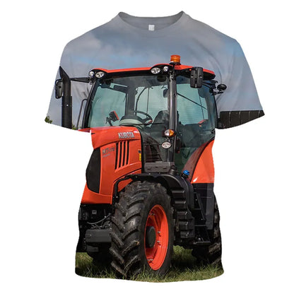 Classic Agricultural Car Harvester Men'S T-Shirt 3d Printed Short Sleeve High-Quality Fashion Street O-Collar Large Size Shirt