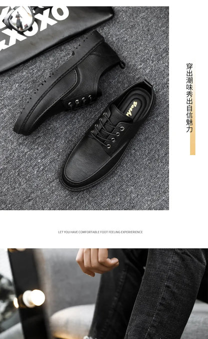 British Style Men Casual Shoes Quality Comfortable Men Leather Shoes Soft Wear-resistant Male Social Dress Shoe Chaussure Hommes